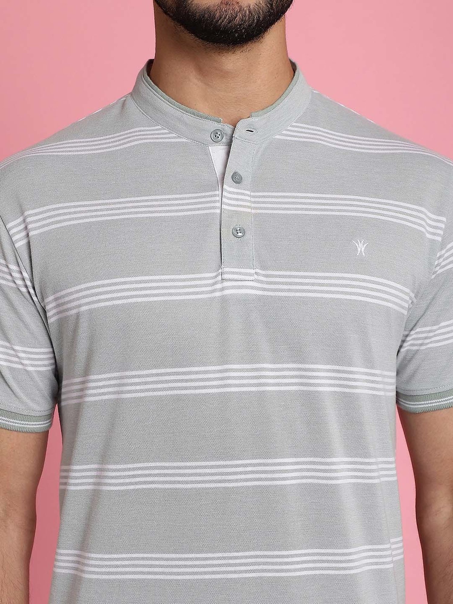 Venitian- Forbidden Clothing Light Pista Slim Fit Striped Crew T-Shirt