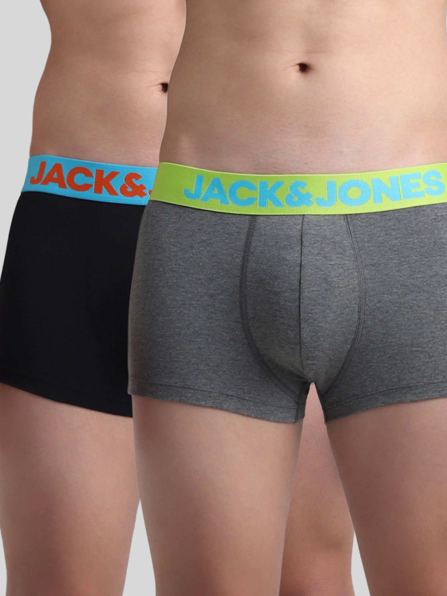 Jack & Jones Dark Grey & Black Trunks - Pack of 2