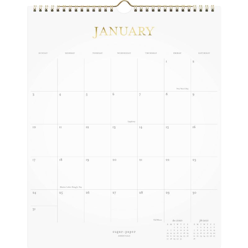 2021 Wall Calendar Monthly 12" x 15" - Sugar Paper™
