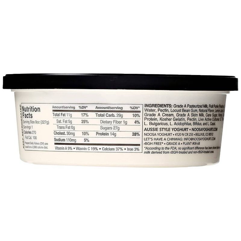 Noosa Peach Probiotic Whole Milk Yoghurt - 8oz