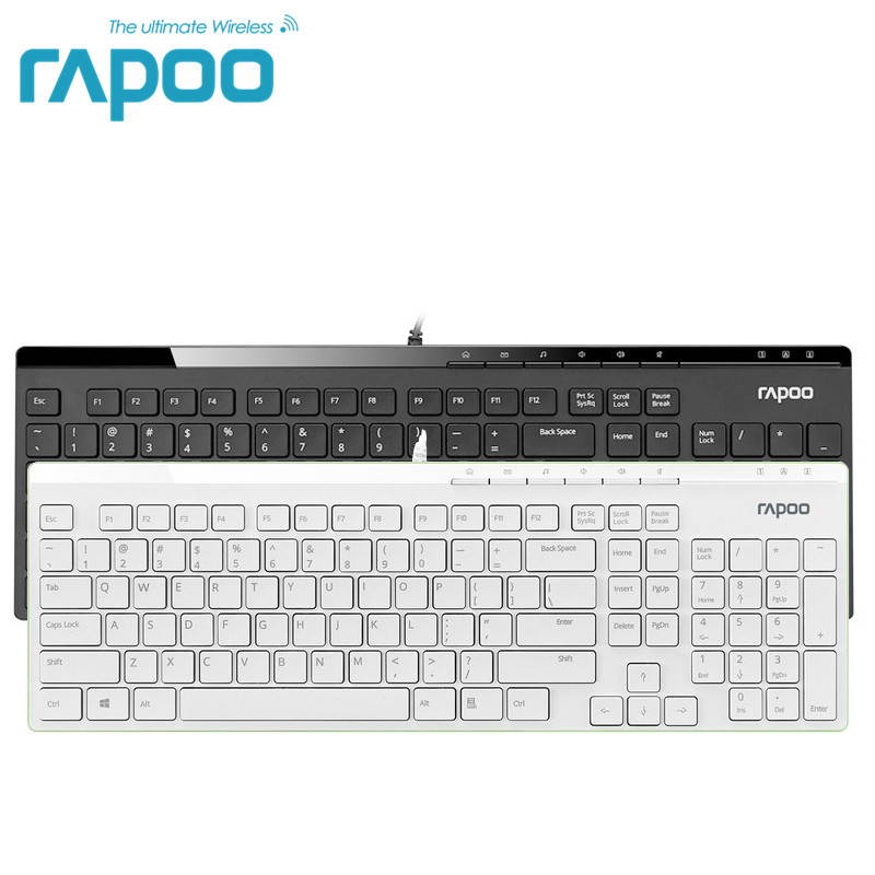 Original Rapoo N7000 Wired Gaming Keyboard Ergonomic design Teclado with Russian letter keyboard stickers for Desktop Laptop