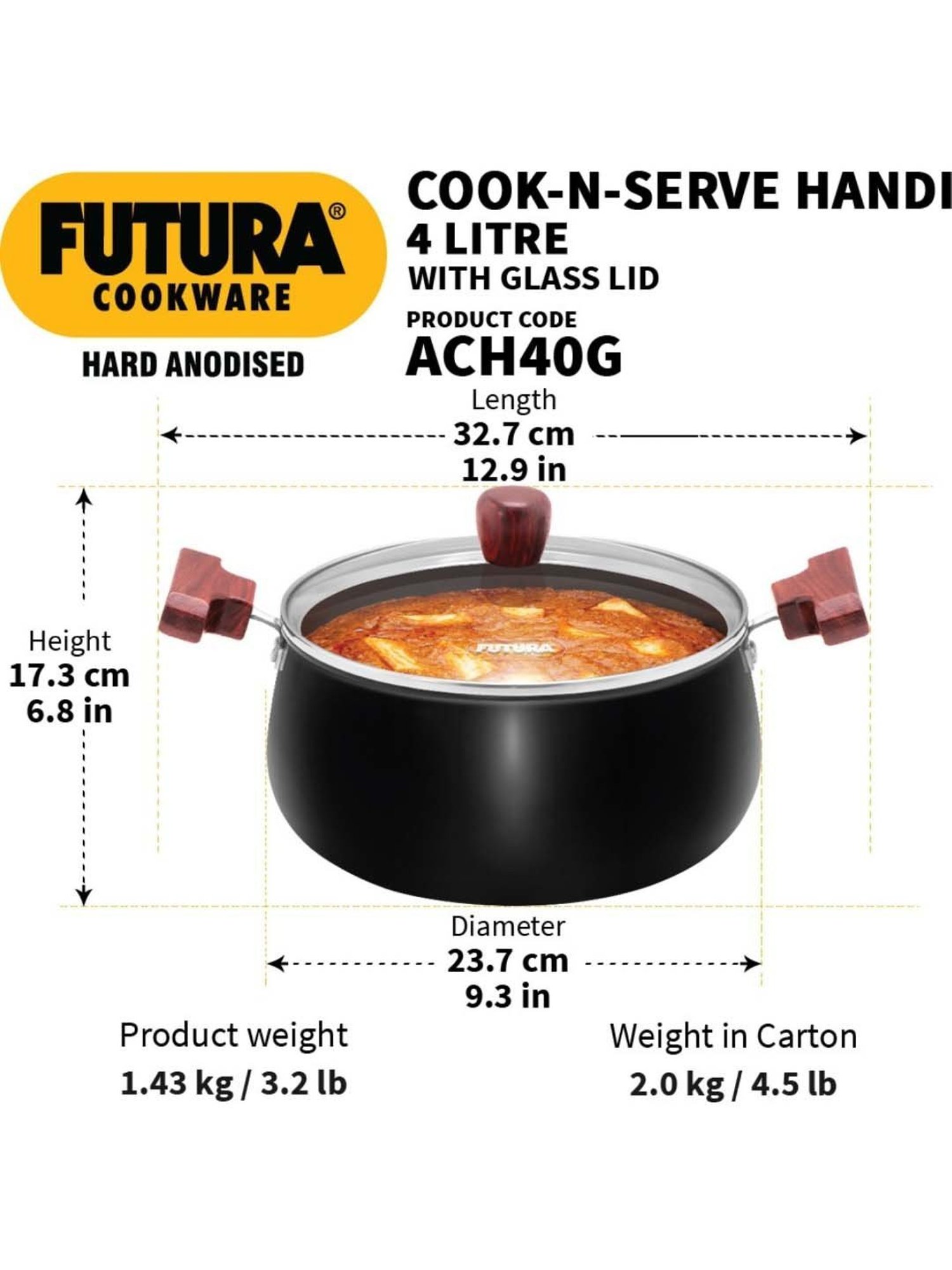 Hawkins Silver & Transparent Stainless Steel 19 cm Gas Compatible Handi With Lid (2 L) - Set of 1