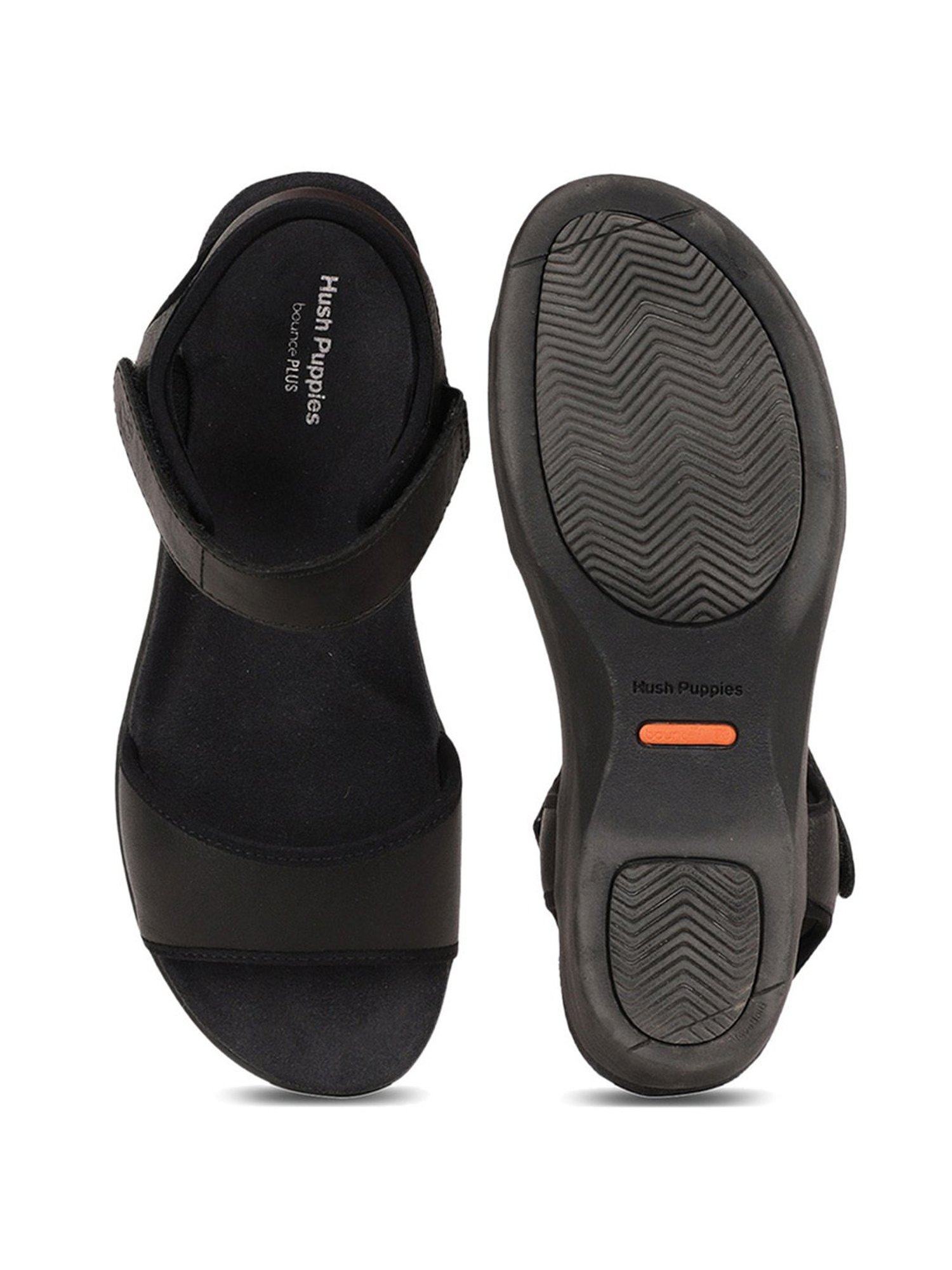 Hush Puppies by Bata Women's Black Ankle Strap Wedges