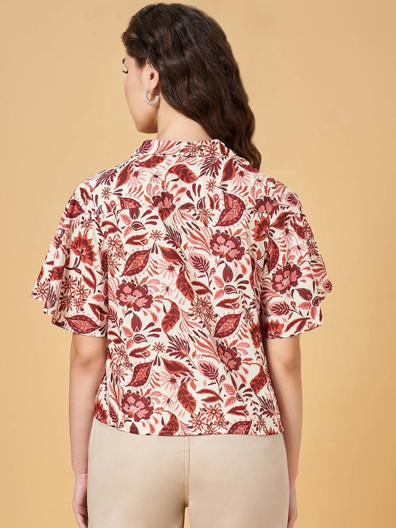 Honey by Pantaloons Maroon Printed Top