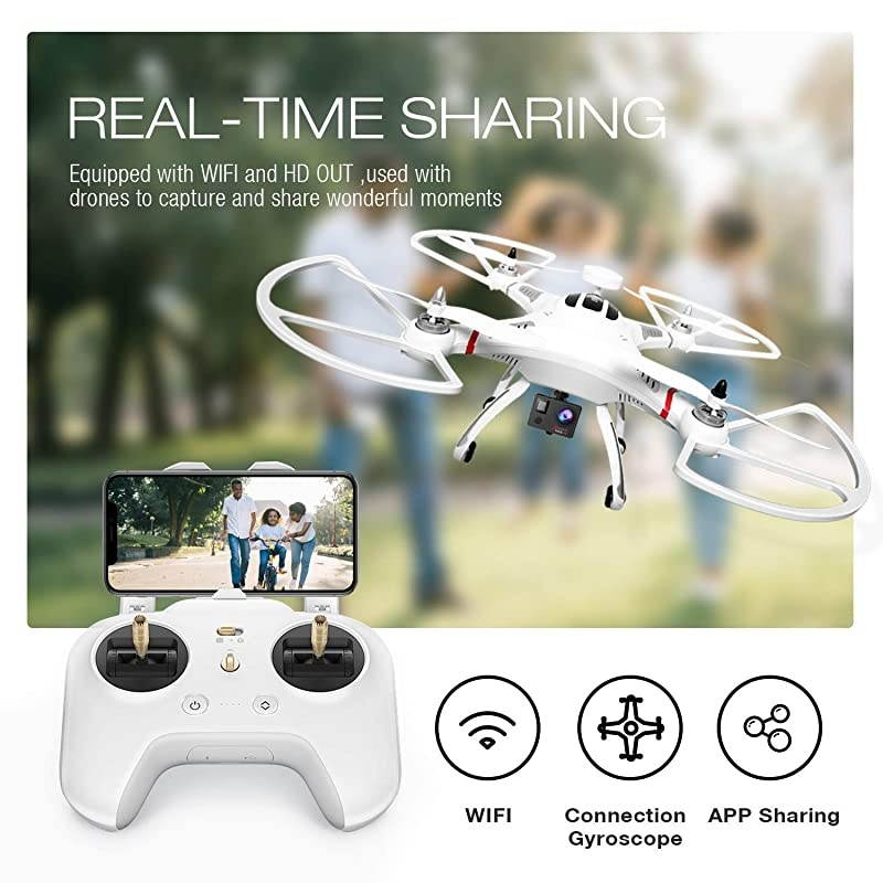 Action Camera 4K WiFi Ultra HD Camera Underwater 30M 170&deg;Wide-Angle Lens with Remote Control 2 Batteries and Mounting Accessories Kit