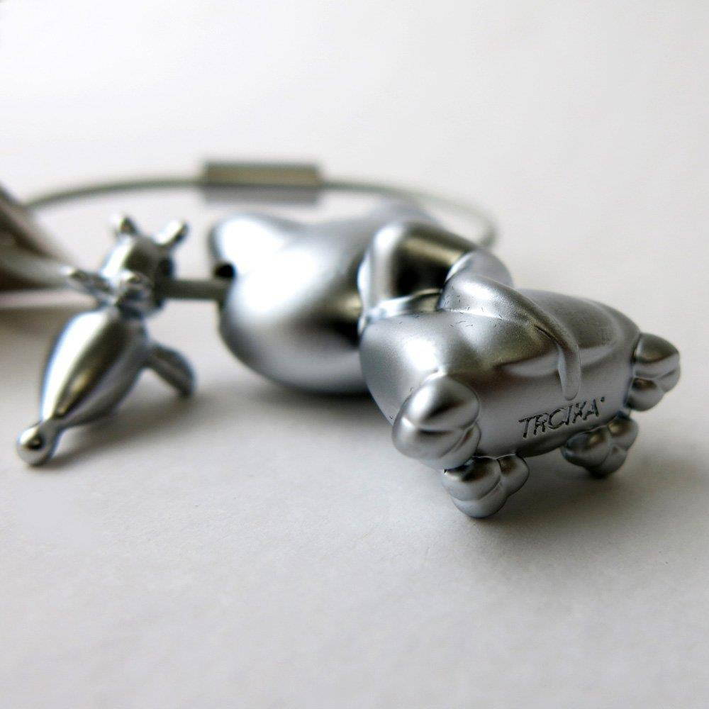TROIKA KATZ + MAUS &ndash; KR14-20/MA &ndash; Keyring &ndash; cast metal&ndash; matt &ndash; chrome plated &ndash; silver &ndash; TROIKA-original