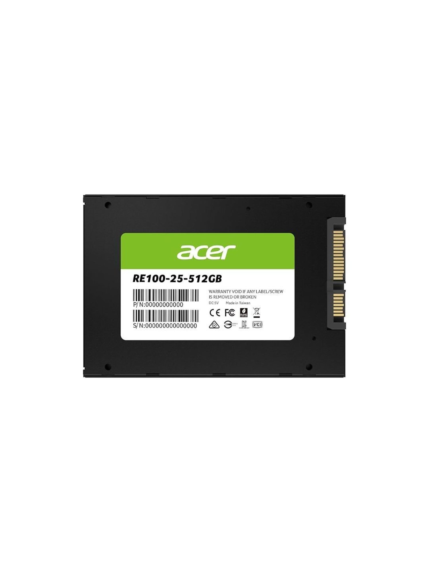 Acer RE100 512GB 3D NAND SATA 2.5 inch Internal SSD-562MB/s R, 529MB/s W Speed (Black)