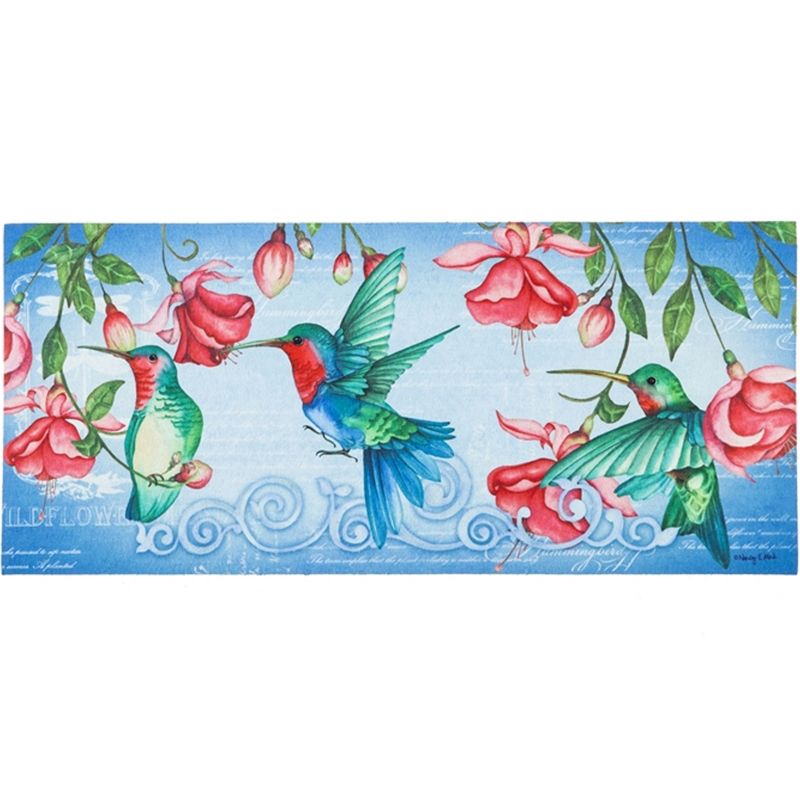 Home & Garden 10.0" Hummingbird Switch Mat Sassafrass Spring Floral Birds Evergreen Enterprises Inc  -  Door Mat