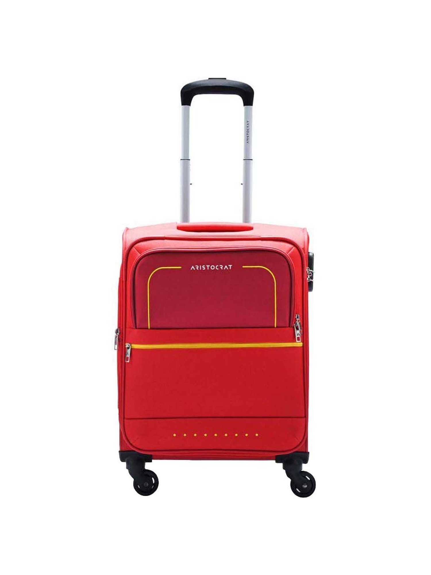Aristocrat Evolve Red Solid Soft Cabin Trolley Bag - 55 cm
