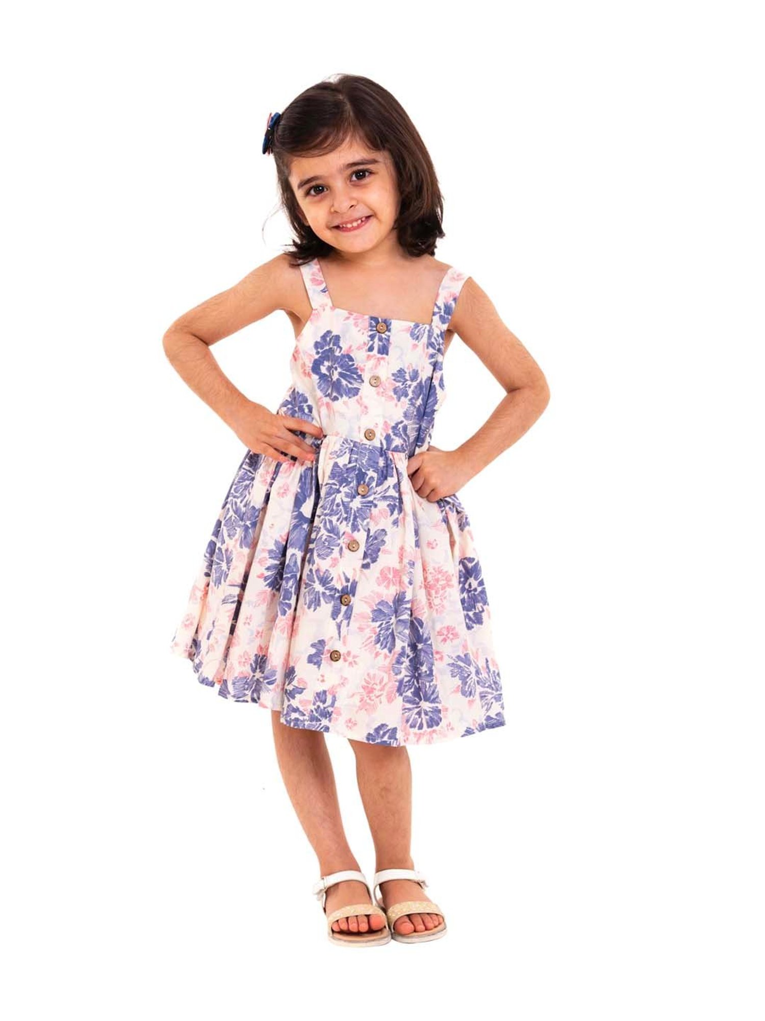 A Little Fable Kids Multicolor Cotton Printed Dress