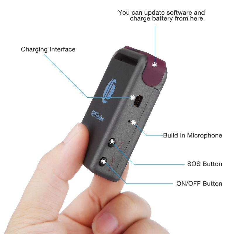 Mini Magnetic GPS Tracker Real Time Tracking Multifunctional Locator for Vehicles Car Trucks Anti Lost, Black