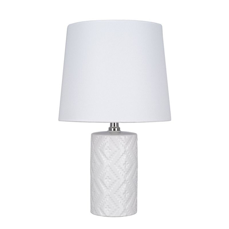 15.5" Farmhouse Ceramic Table Lamp White (Includes LED Light Bulb) - Cresswell Lighting