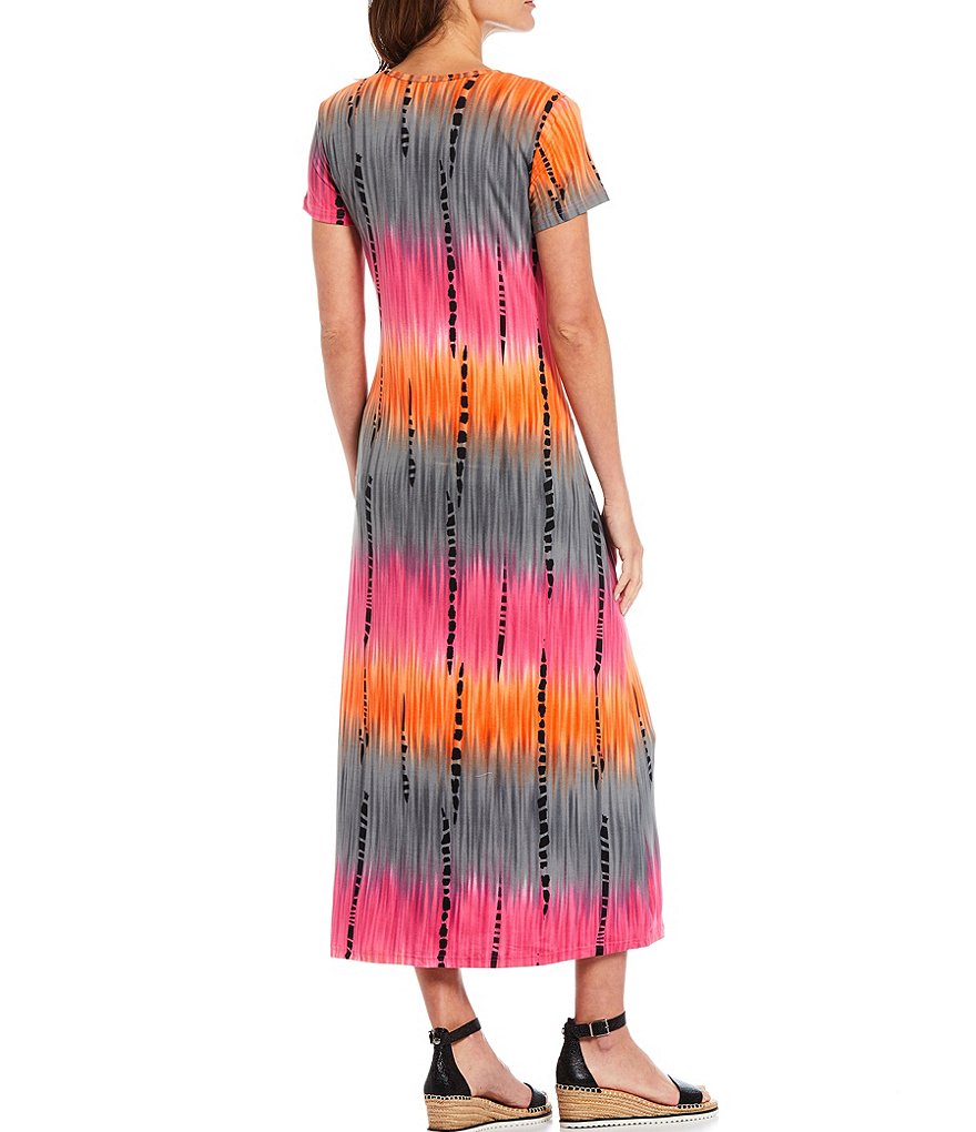 White Boho Stripes & Floral Print Floor Length Tank Dress