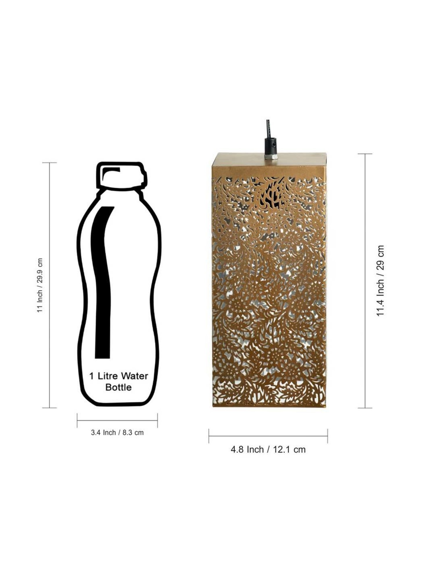 ExclusiveLane Monochrome Beige Iron Hand-Etched Hanging Pendant Lamp