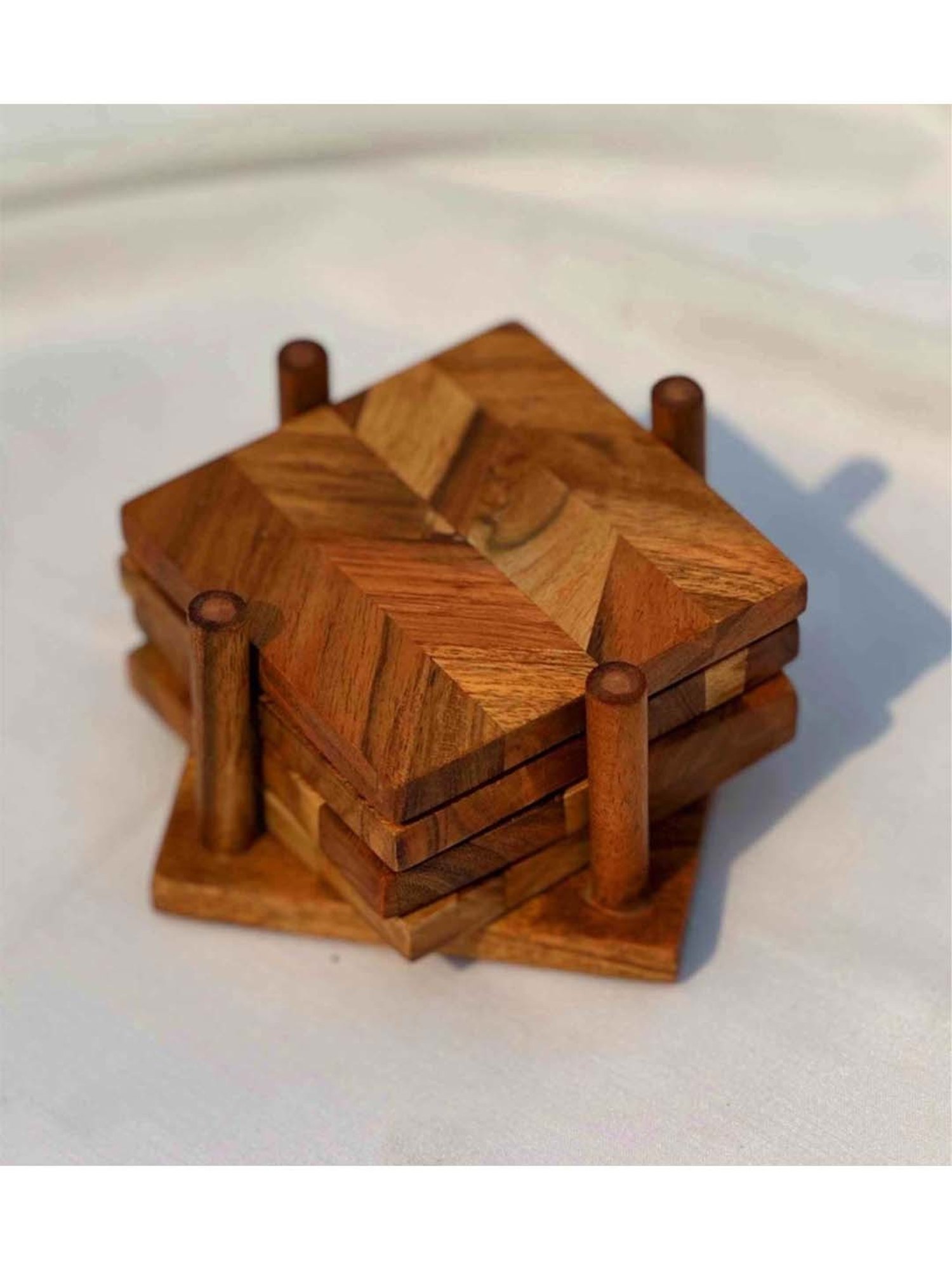 Mason Home Brown Vienna Acacia Coasters (Set Of 4)