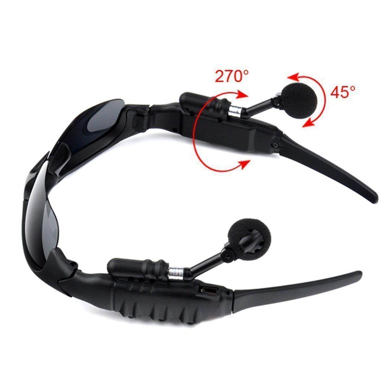 TechKen Sunglasses Headset Headphone Bluetooth Wireless Music Sunglasses Headsets Compatible iPhone Samsung LG and Smart Phones PC Tablets