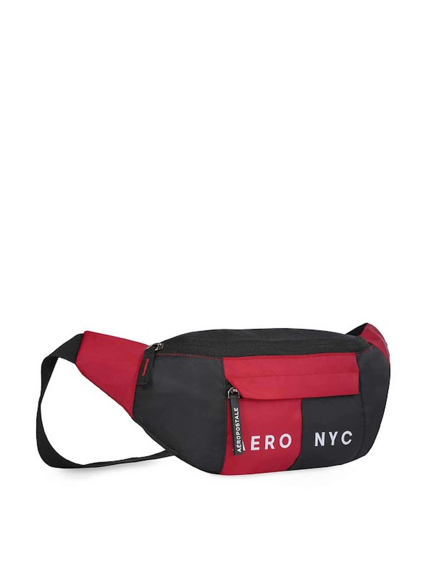Aeropostale Carlin Red & Black Polyester Color Block Waist Pouch