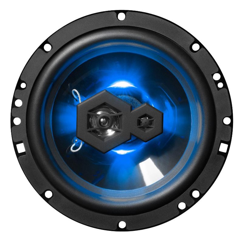 Boss Audio Systems 6.5 Inch Blue LED 300 Watt 3 Way Full Range Speakers, Pair