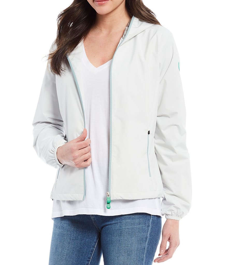 Save the Duck Stella Packable Long Sleeve Hooded Rain Jacket