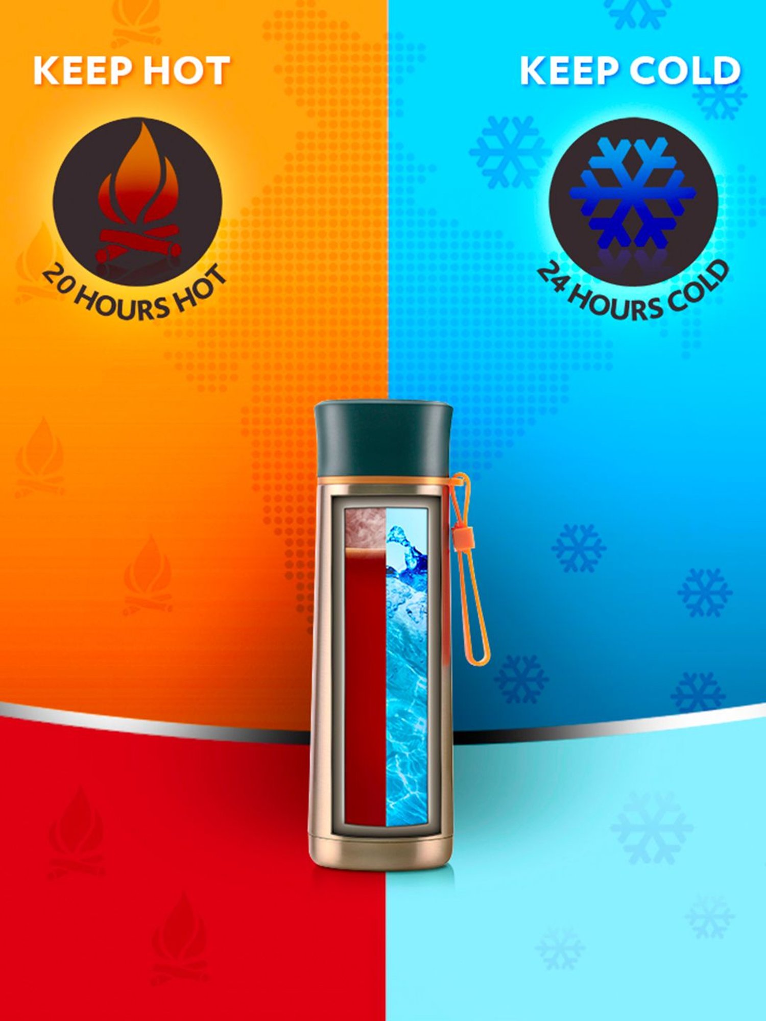 Borosil Gold Stainless Steel Hydra Sprint Vacuum Insulated Flask Water Bottle - 400 ml