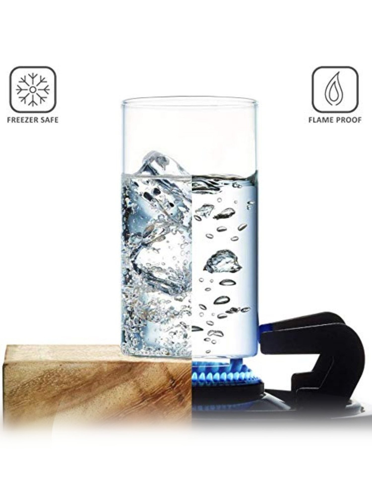 Borosil Transparent Glass Tea & Coffee Mug - Set of 4 (305 ml)