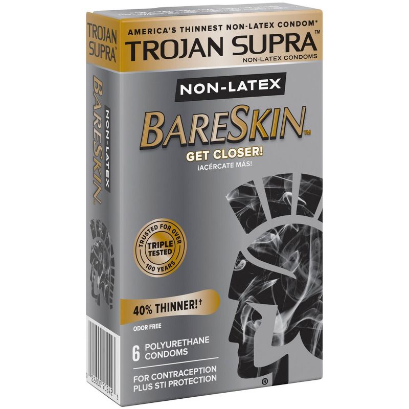 Trojan Supra Non-Latex BareSkin Lube Condoms - 6ct