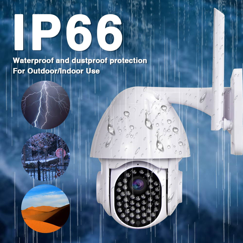 Wi-Fi PTZ Waterproof Camera-Outdoor IR Night Vision Alarm Home Security Network Camera