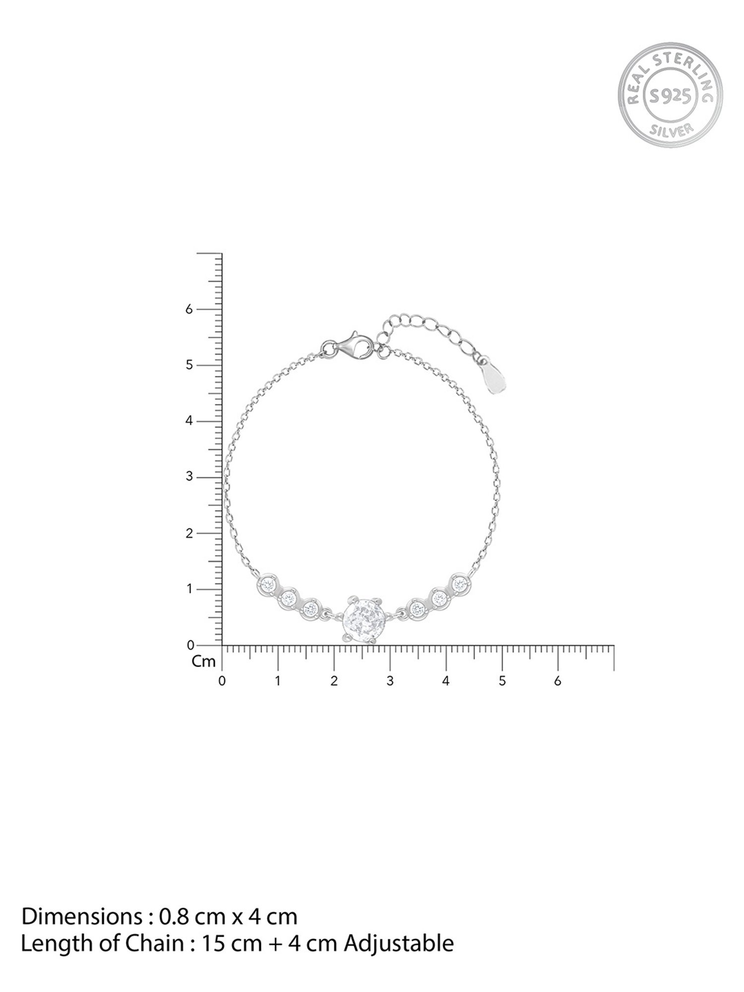 GIVA 92.5 Sterling Silver Zircon Eclectic Shine Bracelet