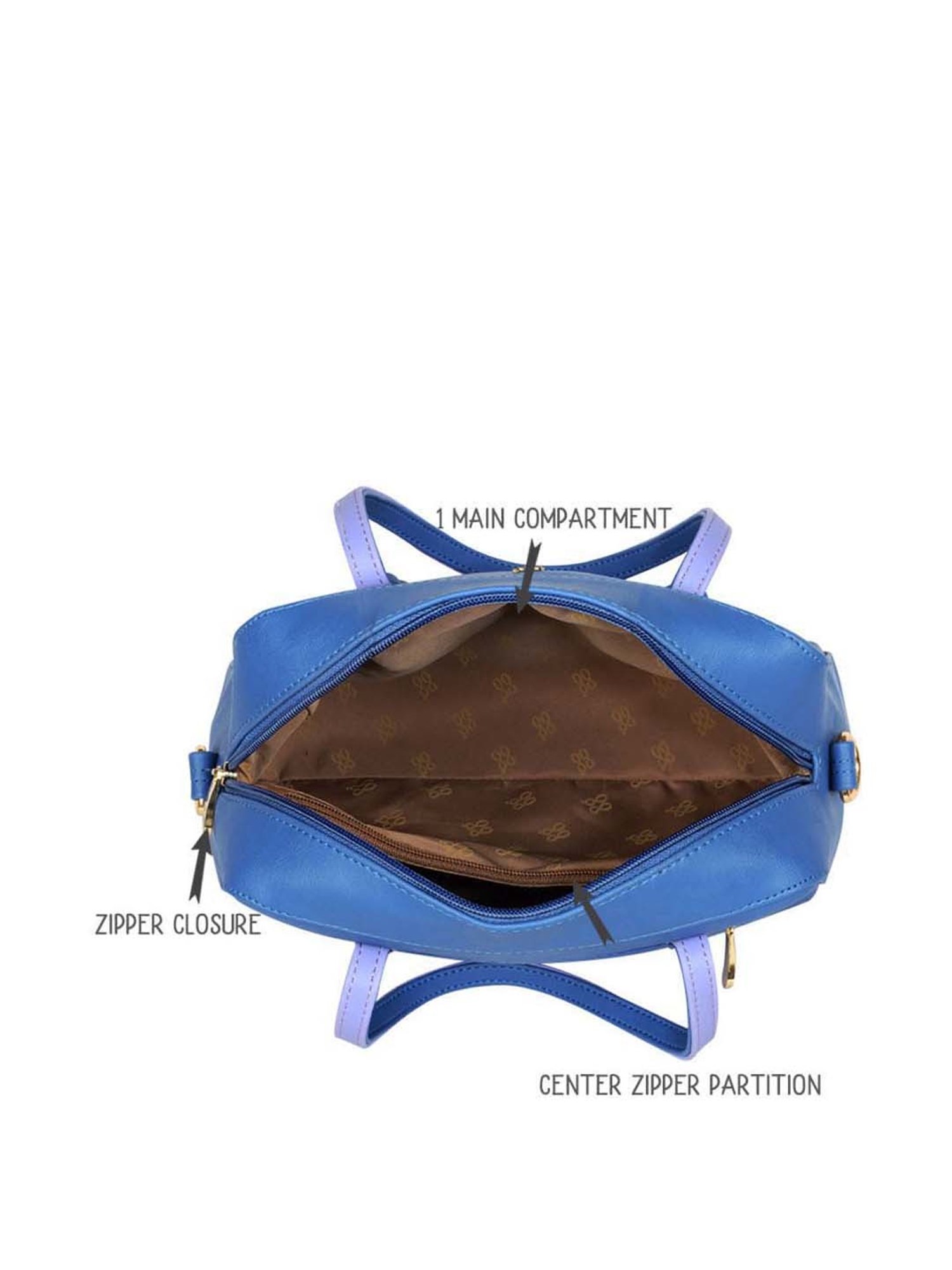 Baggit Blue Solid Medium Handbag