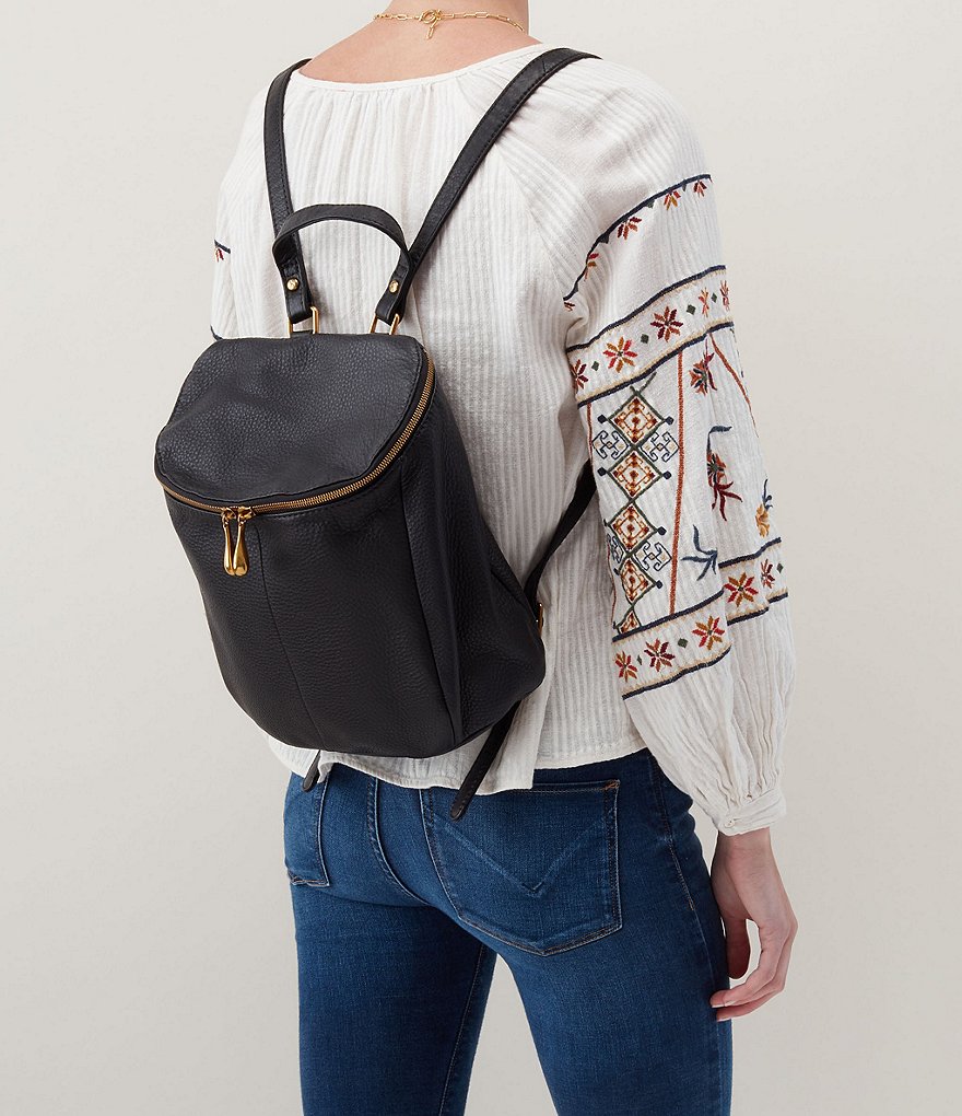 HOBO River Zip Top Medium Leather Backpack