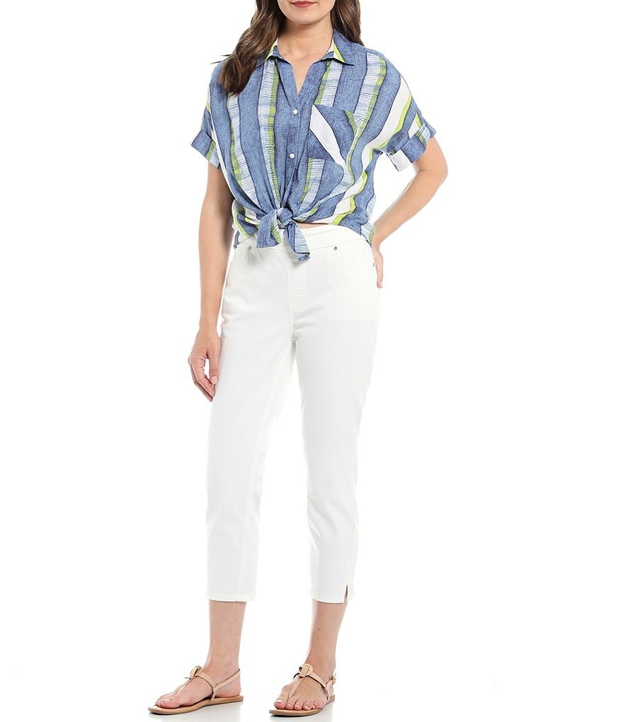 Westbound Denim Pop Stripe Drop Shoulder One Pocket Shirt