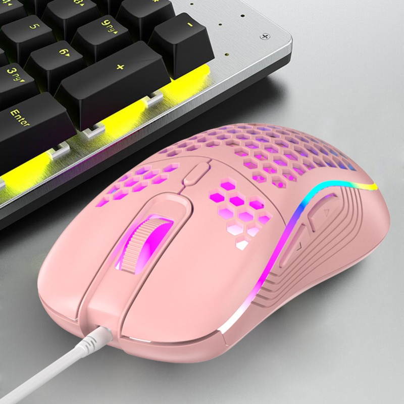 D011 Mouse Honeycomb Shell Programmable Key 7200DPI 125-1000Hz High Responsivity Gaming Mouse for Gaming