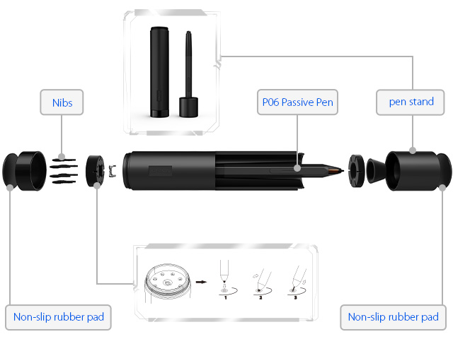 XP-PEN Deco 02 Digital Graphics Drawing Tablet Drawing Pen Tablet with Battery-free Passive Stylus and 6 Shortcut Keys (8192 levels pressure)