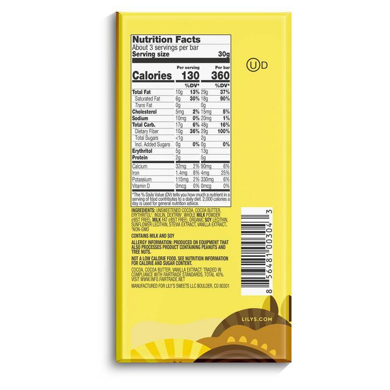 Lily's 40% Creamy Milk Chocolate Bar - 3oz