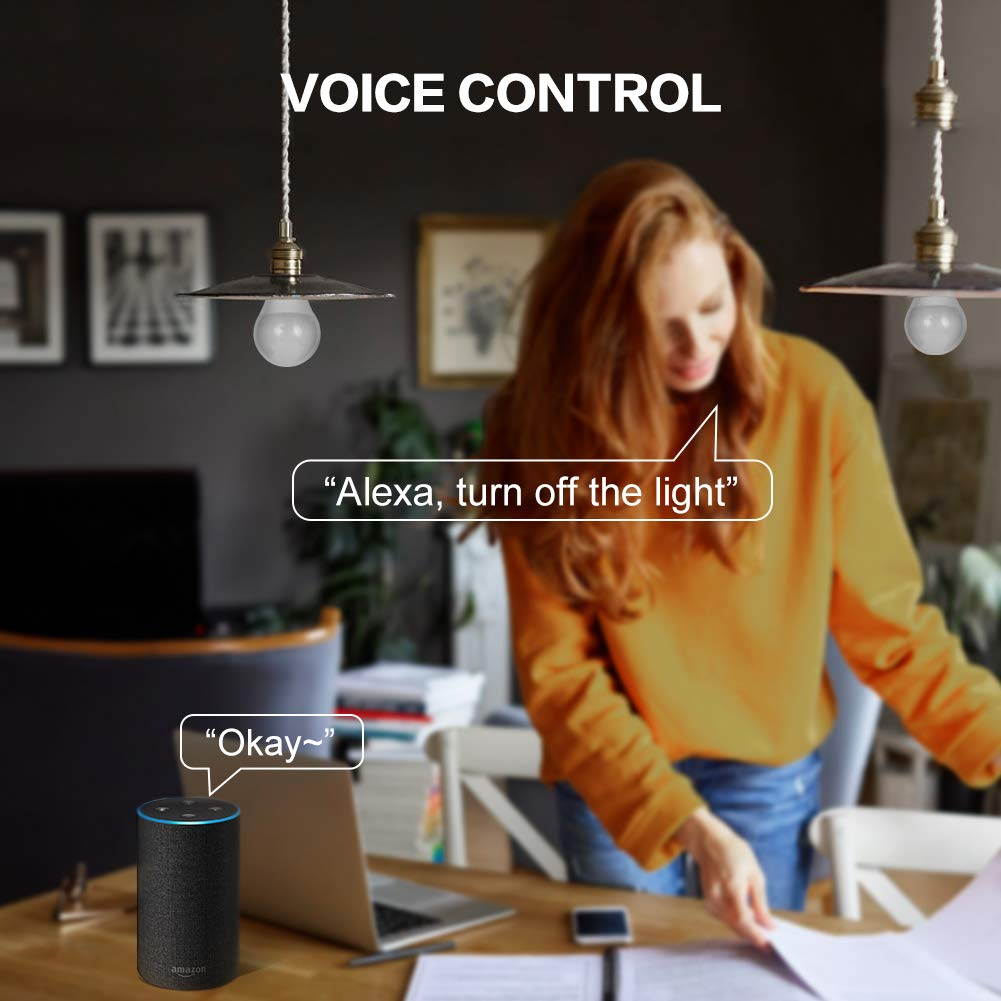 Avatar Controls Smart LED Light Bulb, Alexa Light Bulbs WiFi Dimmable Work with Google Home/Amazon Alexa RGBW Color Changing Lights, No Hub Required  7W E26 A19