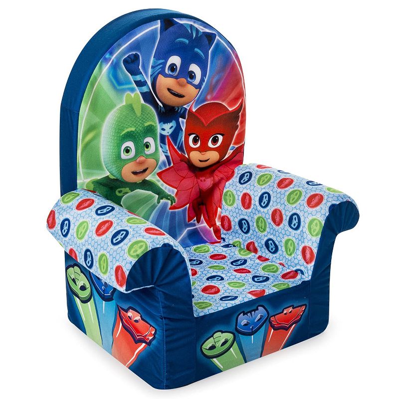 Marshmallow Furniture Comfy Foam Toddler 2-in-1 Couch & Chair Kids Furniture Package for Ages 2 Years Old and Up, PJ Masks