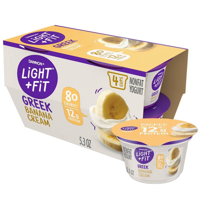 Dannon Light and Fit Banana Cream Flavored Greek Yogurt - 4ct - 5.3oz