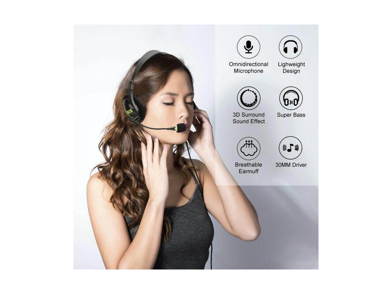 SY440MV Headset Telephone Headset with Noise Cancelling Microphone Compatible Plus Extra 3.5mm Connector