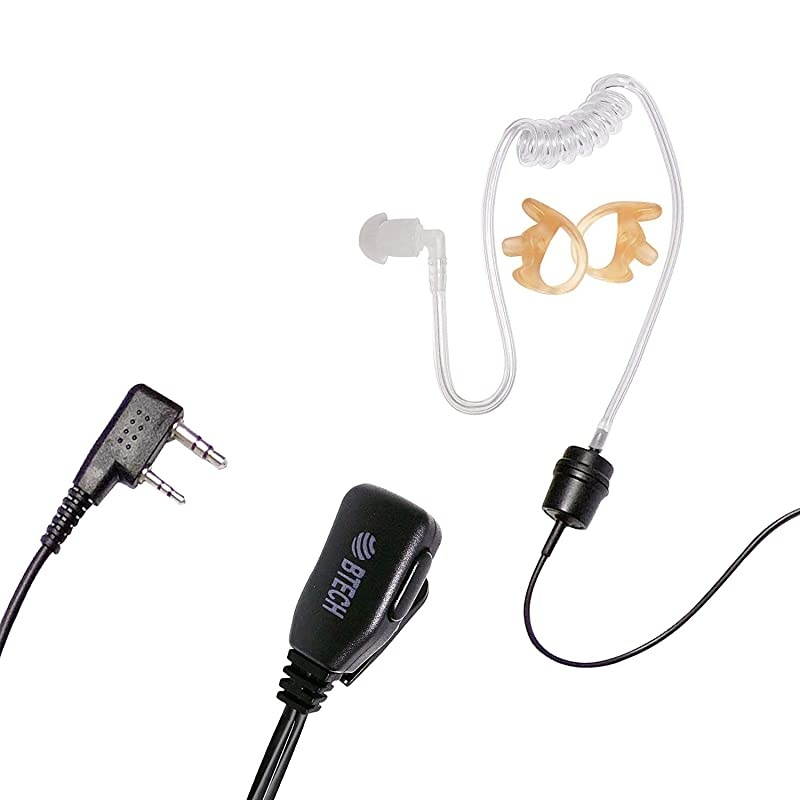 QHM01 3.5mm Listen-ONLY Heavy-Duty Surveillance Earpiece (Includes earmolds and Earbud) with Clear Acoustic Coil Tube for Two-Way Radios, Transceivers, and Radio Speaker Mics Jacks