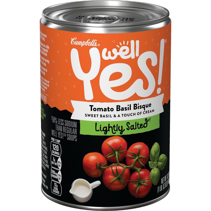 Campbell's Well Yes! Tomato Basil Bisque Lightly Salted - 16.3 fl oz