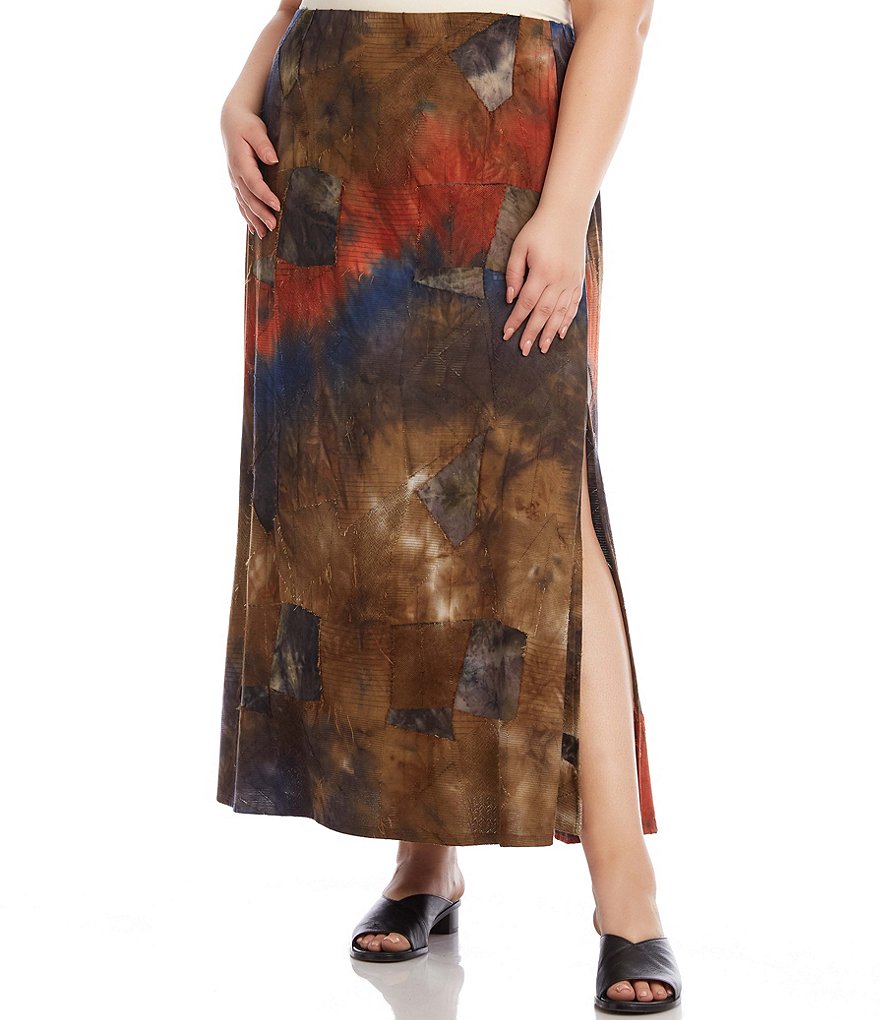 Lauren Ralph Lauren Plus Size Southwestern Print Cotton Blend Midi Skirt