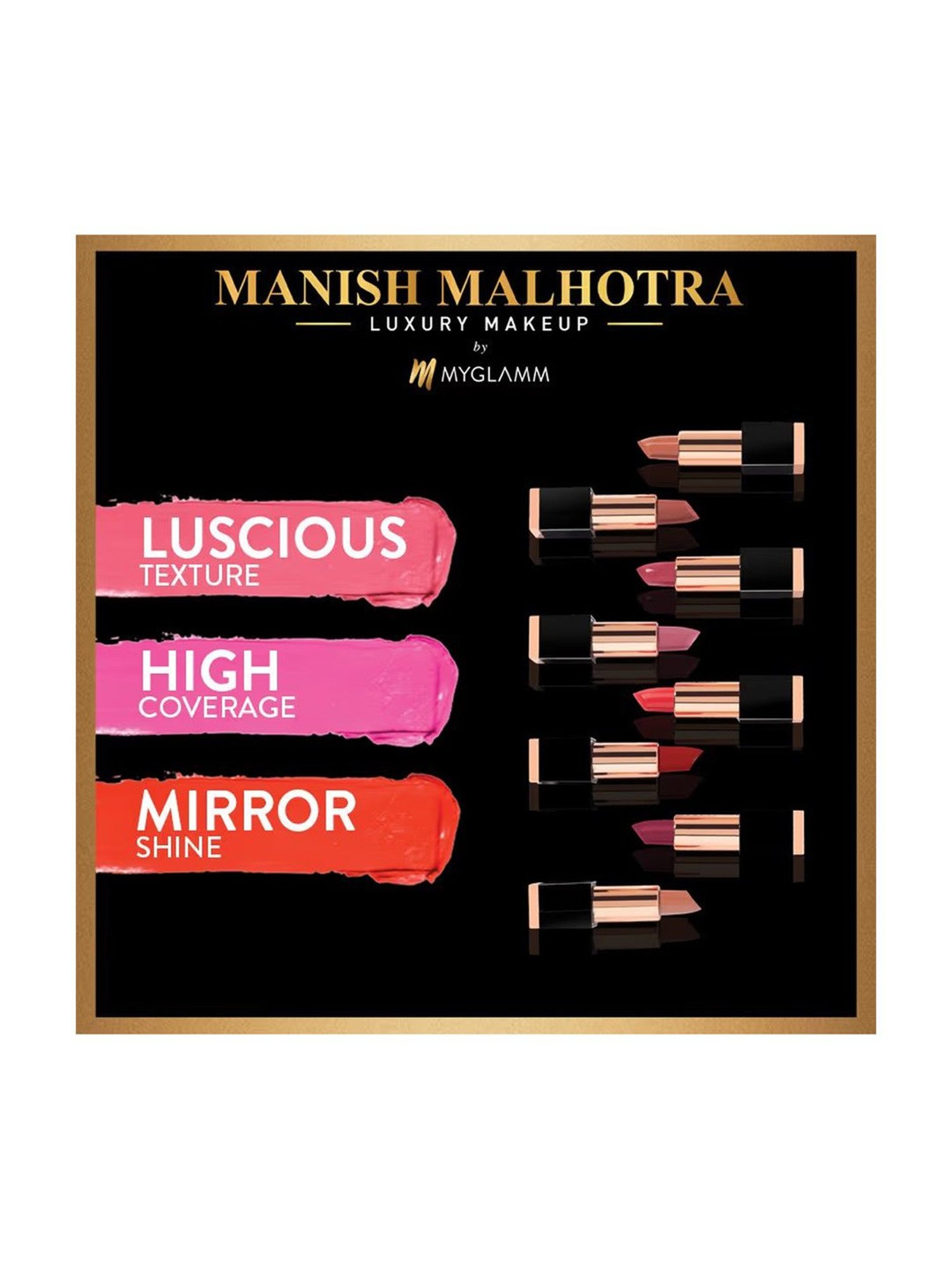 Manish Malhotra Beauty by MyGlamm Hi-Shine Lipstick Barely Nude - 4 gm