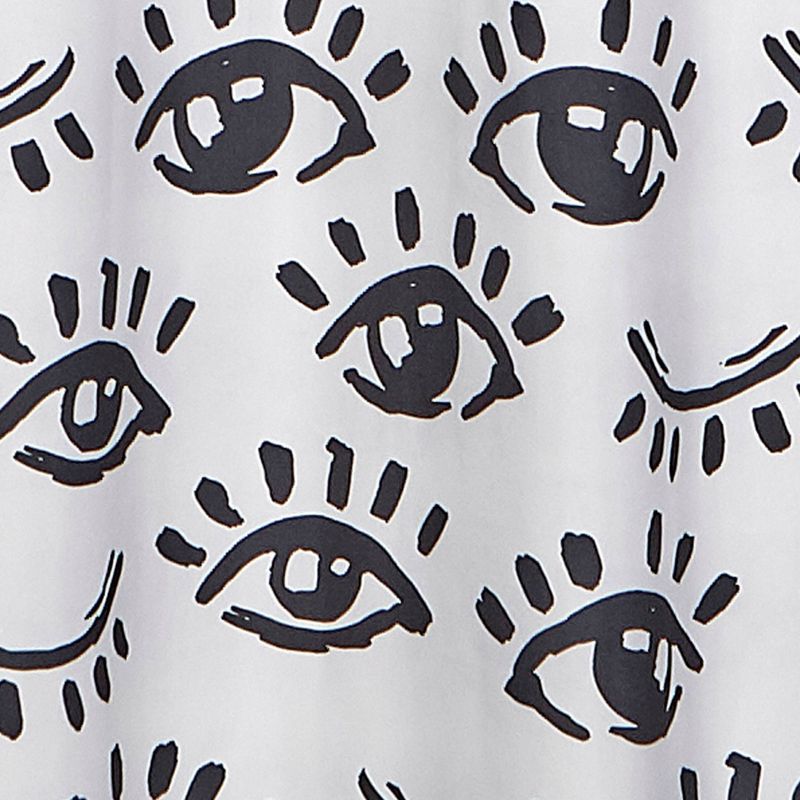 Winking Eye Shower Curtain Black/White - Moda at Home