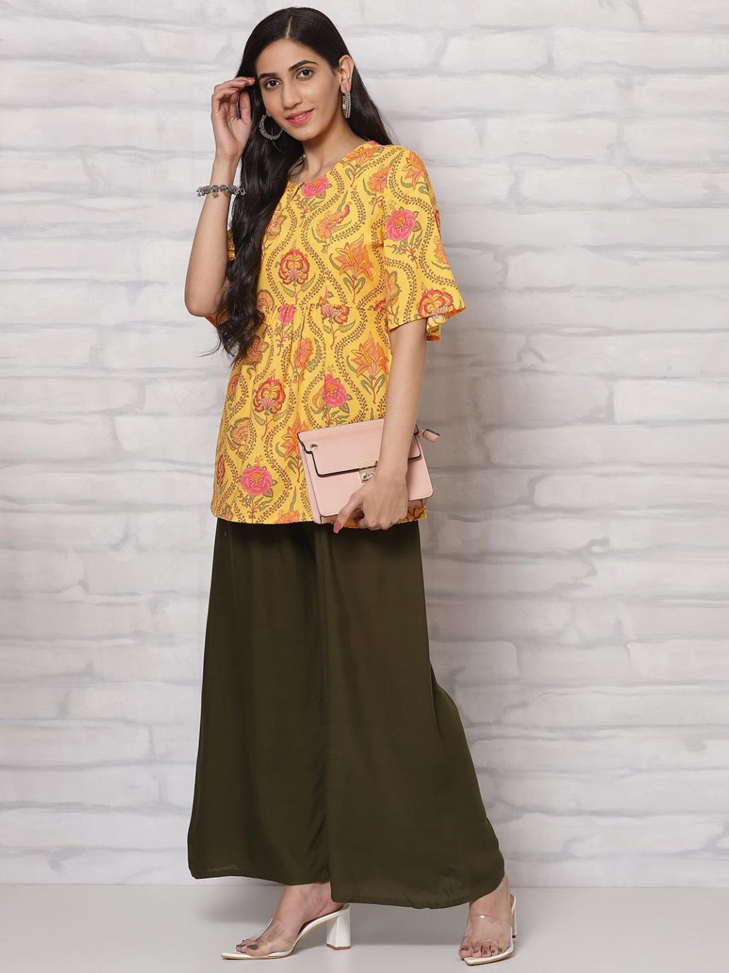 Rangriti Yellow Printed Top