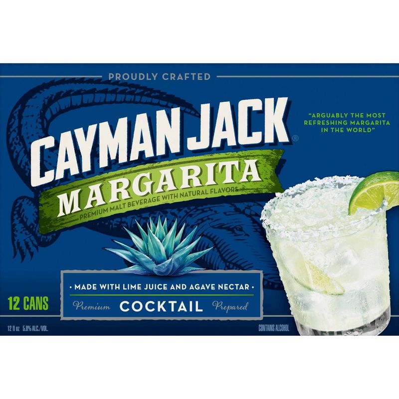 Cayman Jack Margarita Cocktail - 12pk/12 fl oz Slim Cans