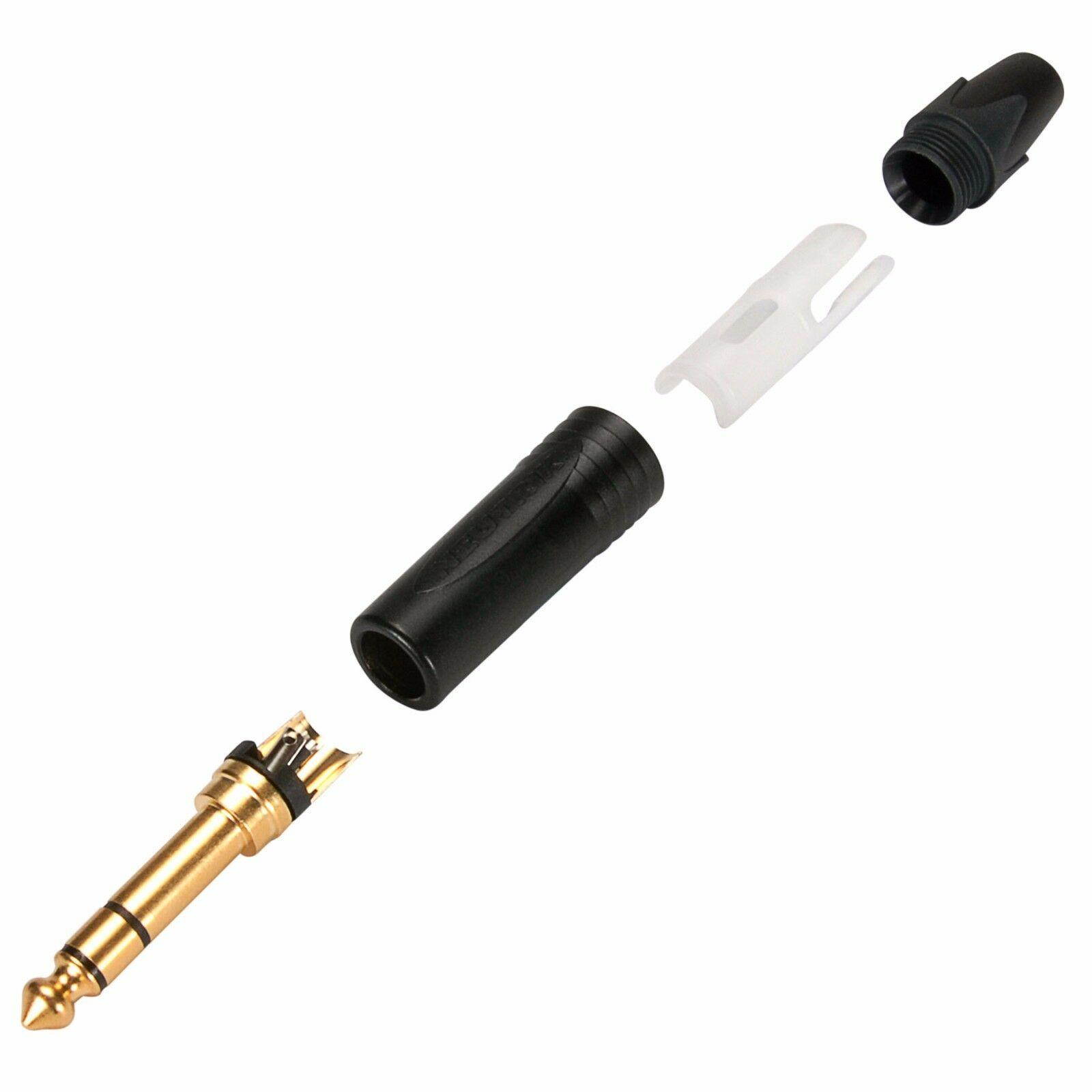 Neutrik - NP3X-B - Professional Plug 1/4" Stereo - Black/Gold