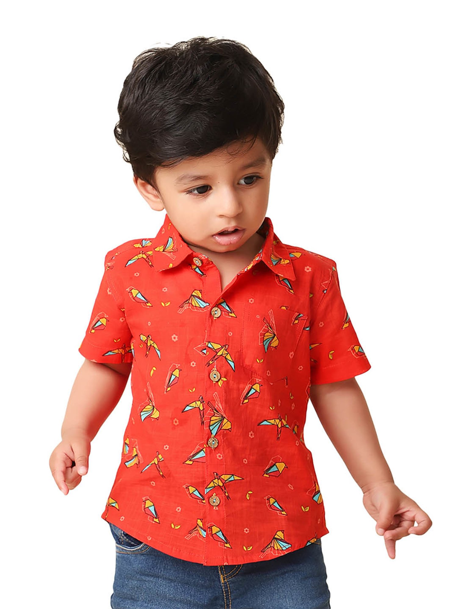 Pantaloons Baby White Cotton Printed Shirt