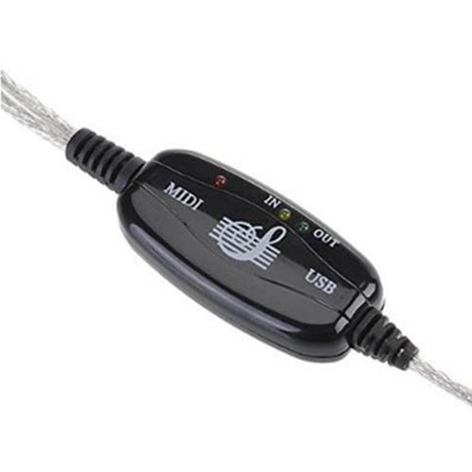 USB IN-OUT MIDI cable converter PC to music keyboard adapter cord X0Q5