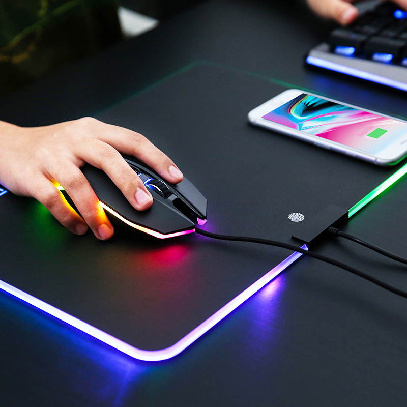 MOJO Qi Wireless Charger Mousepad - Large Quick Charger Mat for Gamers