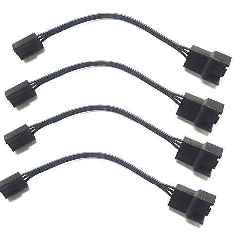 4pin pwm to 3pin standard fan adapter cable 4 pack
